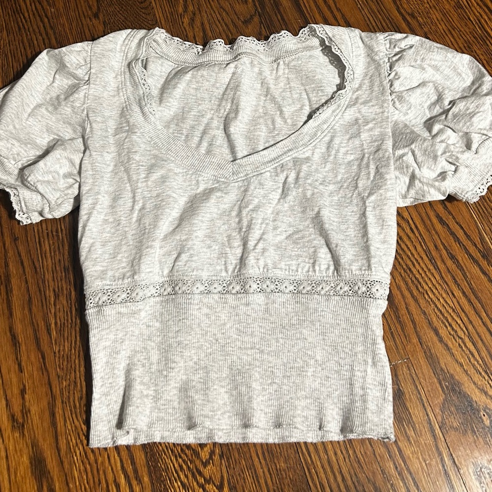 Aerie Gray Short Sleeve Top